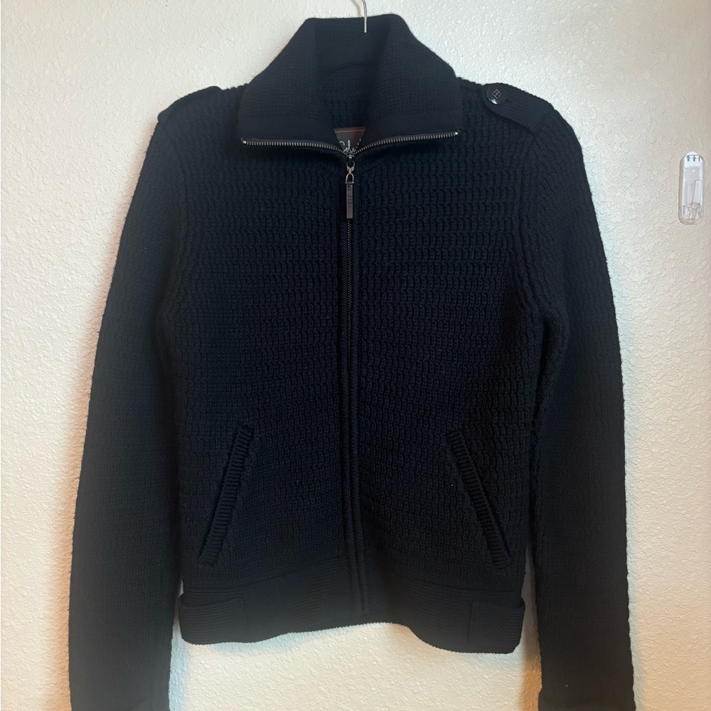 Cole Haan Black Textured Knit sweater